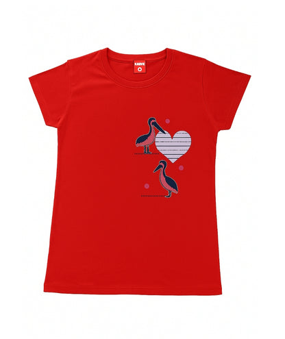 Pijama damă bumbac moale, roșu, 2 piese, tricou mânecă scurtă și pantalon 3/4, confortabilă