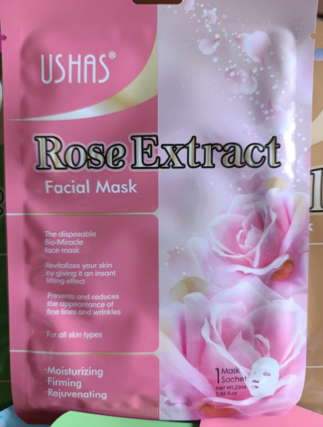 Masca faciala Ushas, cu extract de trandafiri