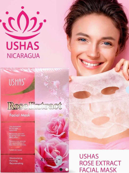 Masca faciala Ushas, cu extract de trandafiri