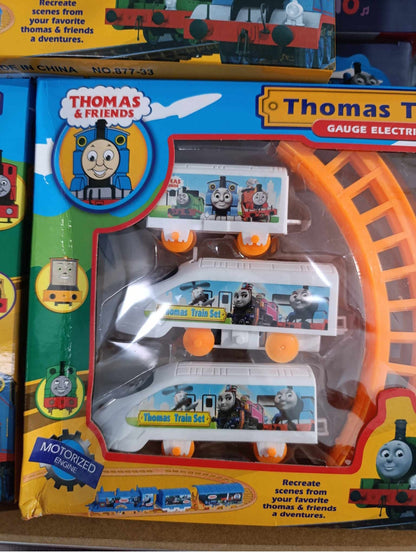 🚂 Trenuleț pe șine pentru copii – set Thomas Train, locomotivă motorizată cu vagoane și sine 💕