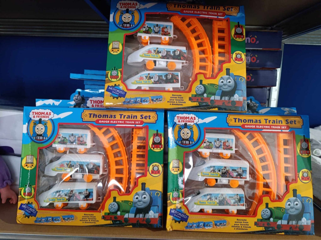 🚂 Trenuleț pe șine pentru copii – set Thomas Train, locomotivă motorizată cu vagoane și sine 💕