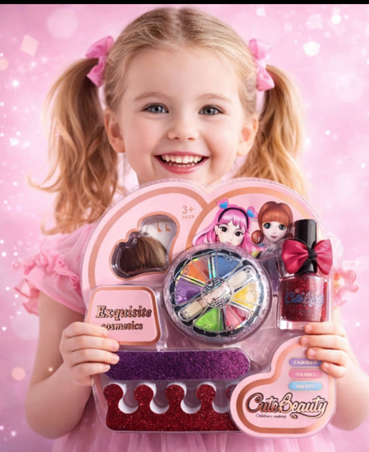 💄 Set de frumusețe pentru fetițe Cute Beauty – machiaj și manichiură, jucărie educativă multicoloră 💕