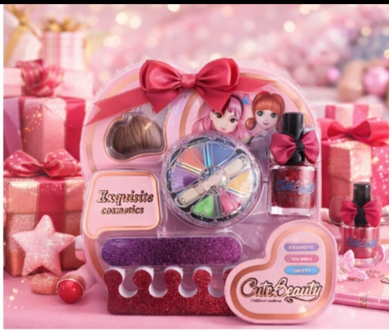 💄 Set de frumusețe pentru fetițe Cute Beauty – machiaj și manichiură, jucărie educativă multicoloră 💕