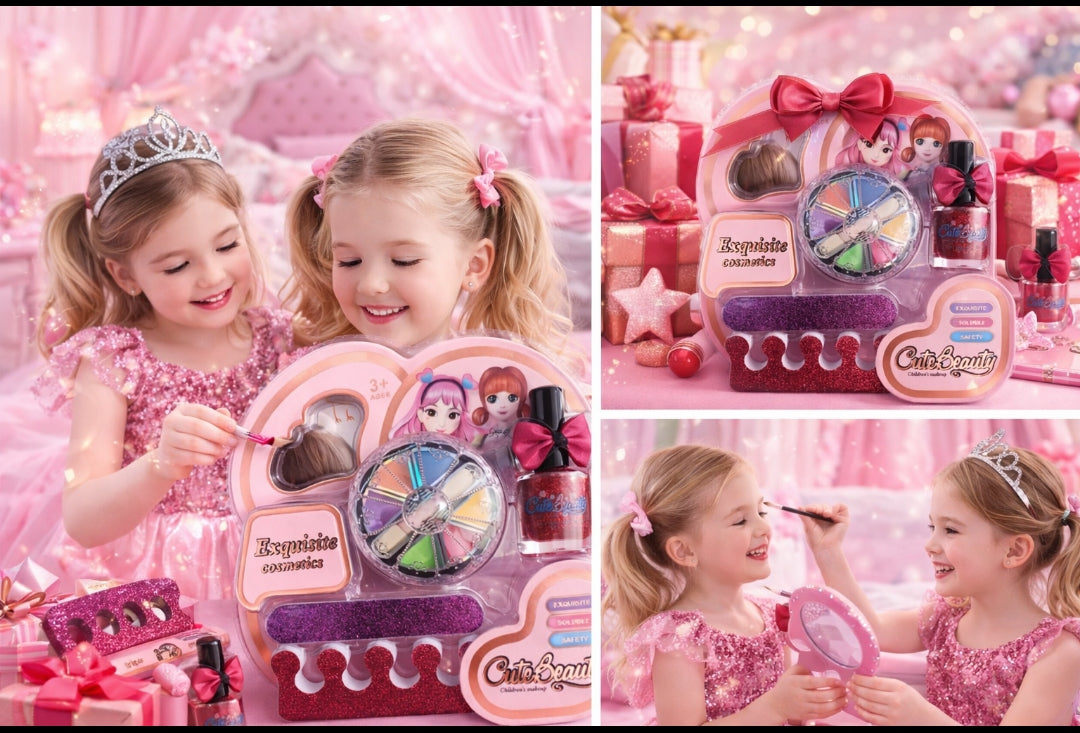 💄 Set de frumusețe pentru fetițe Cute Beauty – machiaj și manichiură, jucărie educativă multicoloră 💕