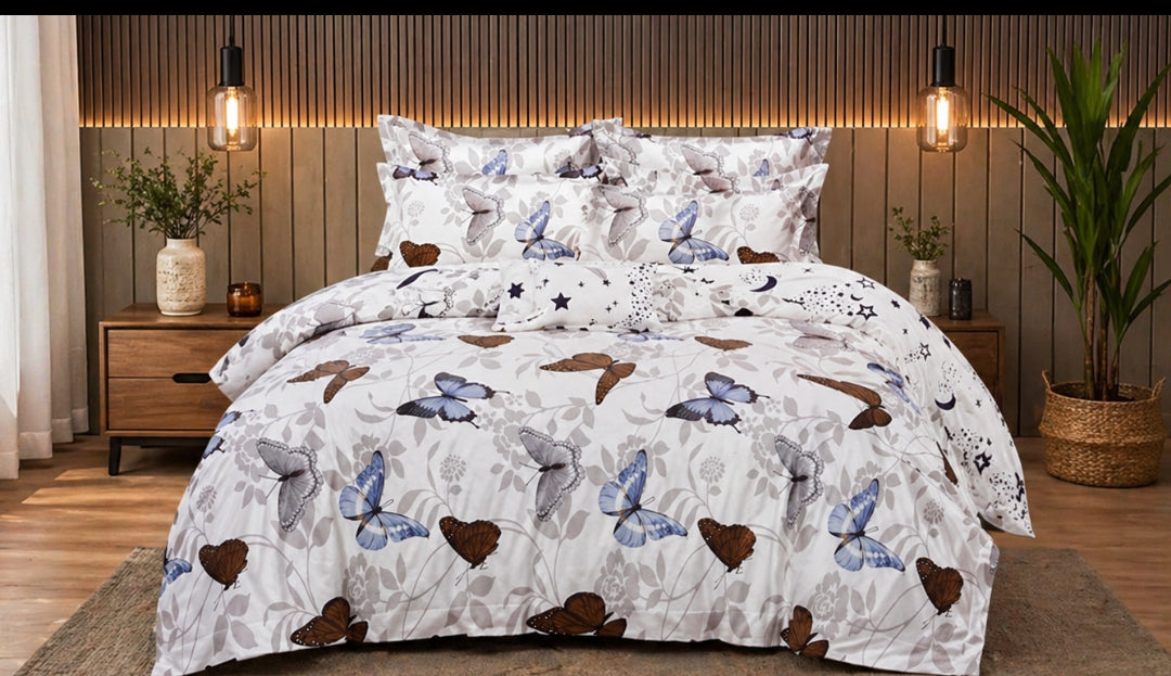Lenjerie de pat , 6 piese , bumbac finet, pentru pat mare