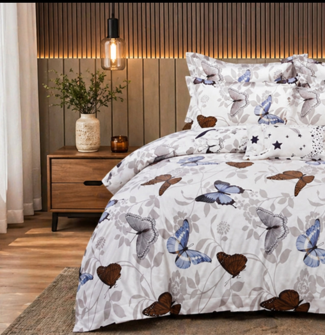 Lenjerie de pat , 6 piese , bumbac finet, pentru pat mare