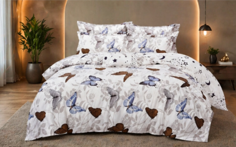 Lenjerie de pat , 6 piese , bumbac finet, pentru pat mare
